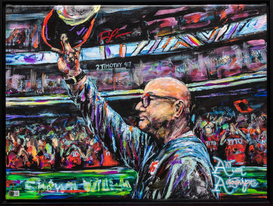 Terry Francona Autographed Cleveland Indians / Guardians 24x30 Canvas - Framed
