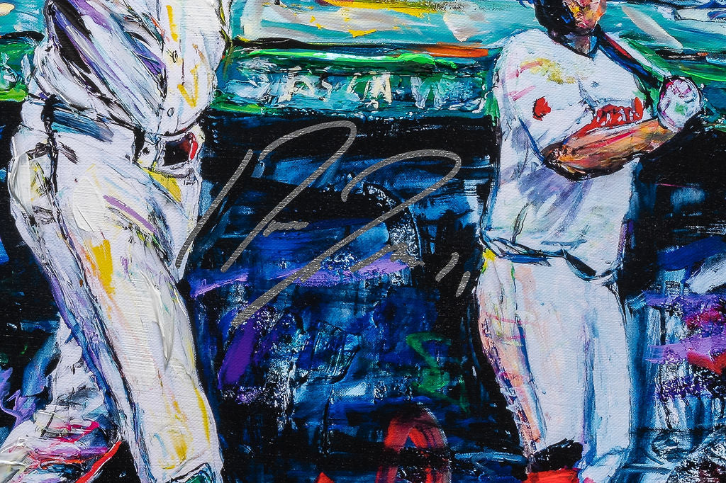 Jose Ramirez Autographed Cleveland Indians / Guardians 30x40 Canvas L.E. #'d of 25